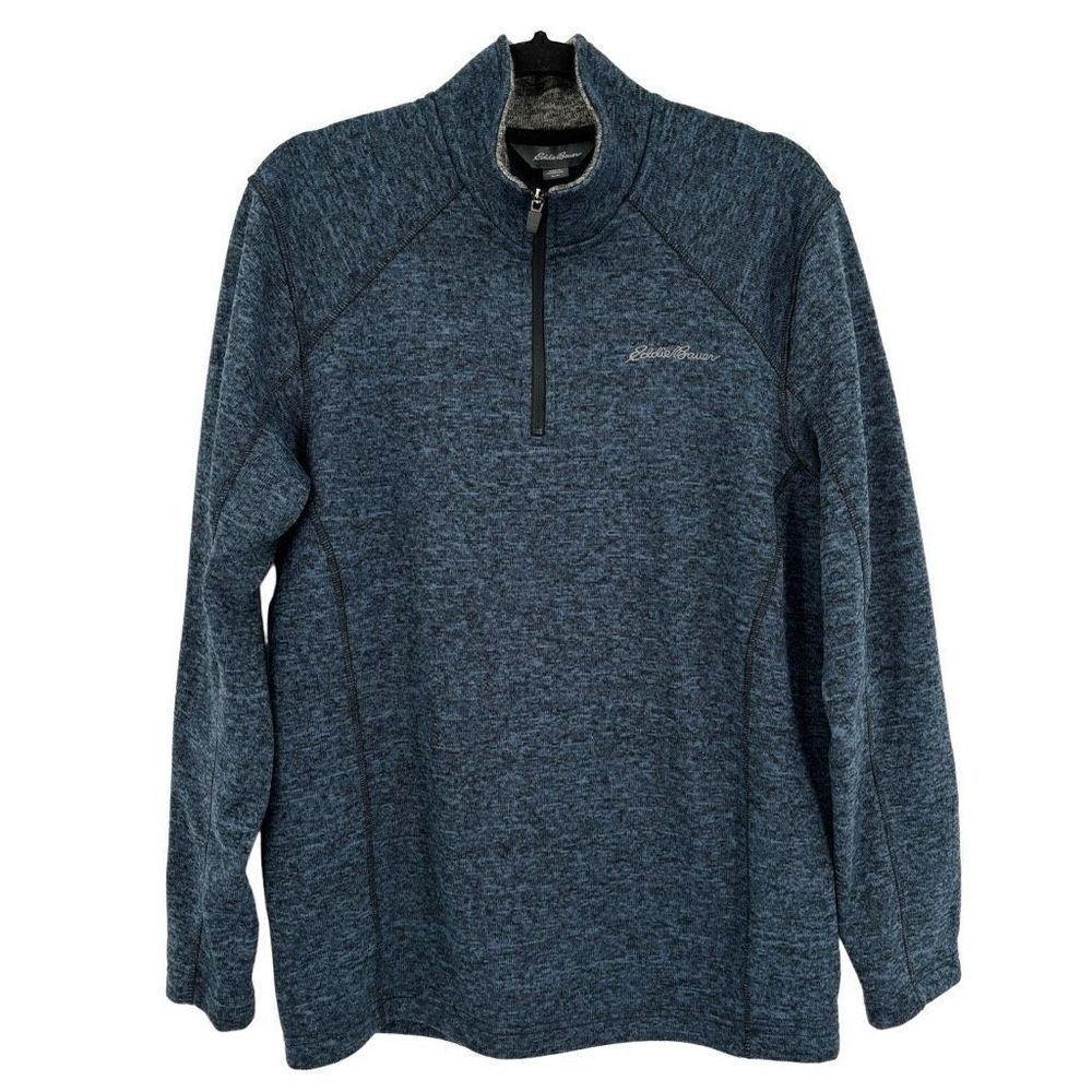 Eddie Bauer 1/4 Zip Pullover Sweater Jacket Blue Medium‎